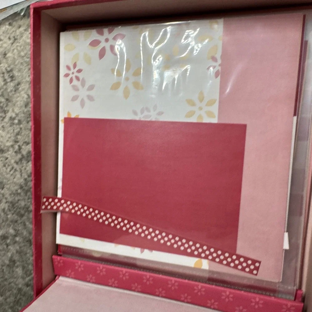 Colorbok Pink Floral Pre-Designed Scrapbook Album Kit 8x8 16 Pages‎ with Accents